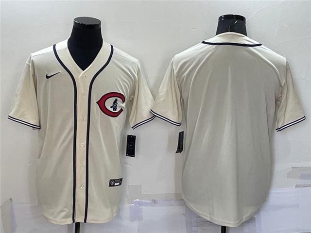 Men's Chicago Cubs Blank Vintage Cream Team Jersey