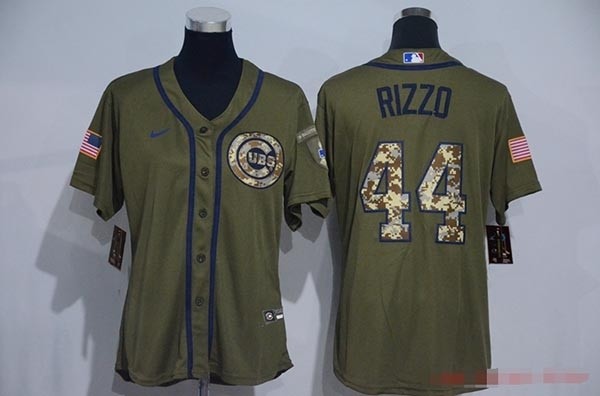 Youth Chicago Cubs #44 Anthony Rizzo Olive 2020 Nike Cool Base Jersey