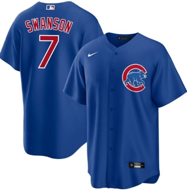 Youth Chicago Cubs #7 Dansby Swanson Royal Cool Base Stitched Baseball Jersey