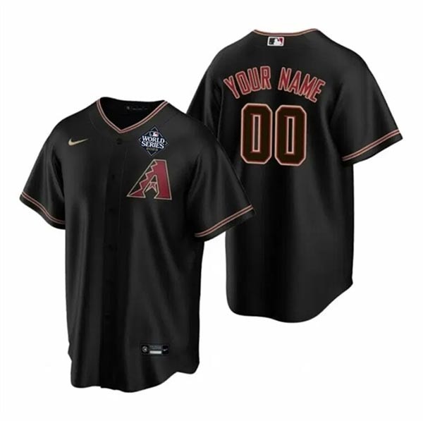 Men's Arizona Diamondbacks Active Player Custom Black 2023 World Series Cool Base Stitched Baseball Jersey(Name and number remark in comment column)