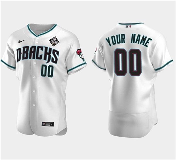 Men's Arizona Diamondbacks Actve Player Custom White 2023 World Series Flex Base Stitched Jersey(Name and number remark in comment column)