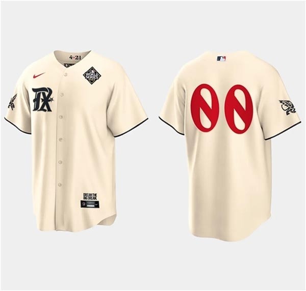 Men's Texas Rangers Active Player Custom Cream 2023 World Series City Connect Stitched Baseball Jersey(Name and number remark in comment column)