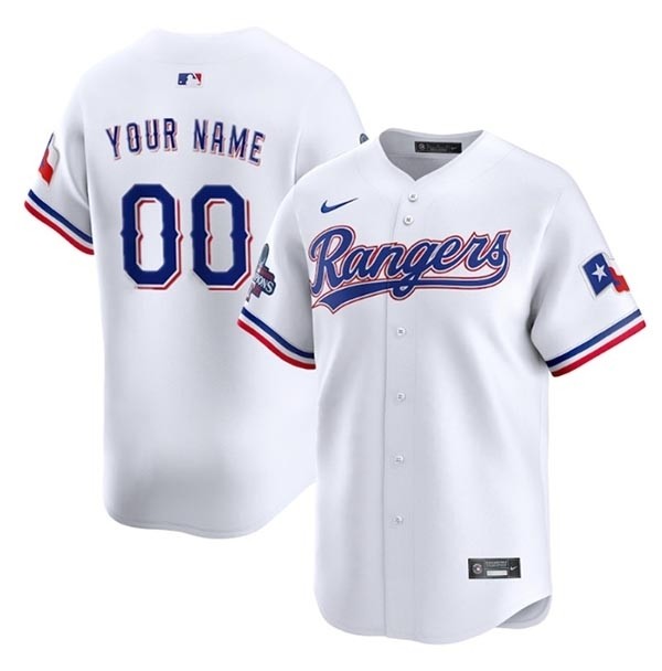 Men's Texas Rangers Active Player Custom White 2023 World Series Champions Stitched Baseball Jersey(Name and number remark in comment column)