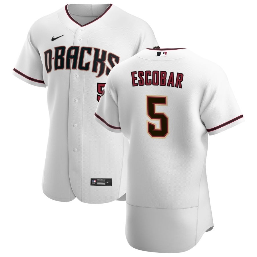 Men's Arizona Diamondbacks #5 Eduardo Escobar Nike White Crimson Authentic Home Team MLB Jersey