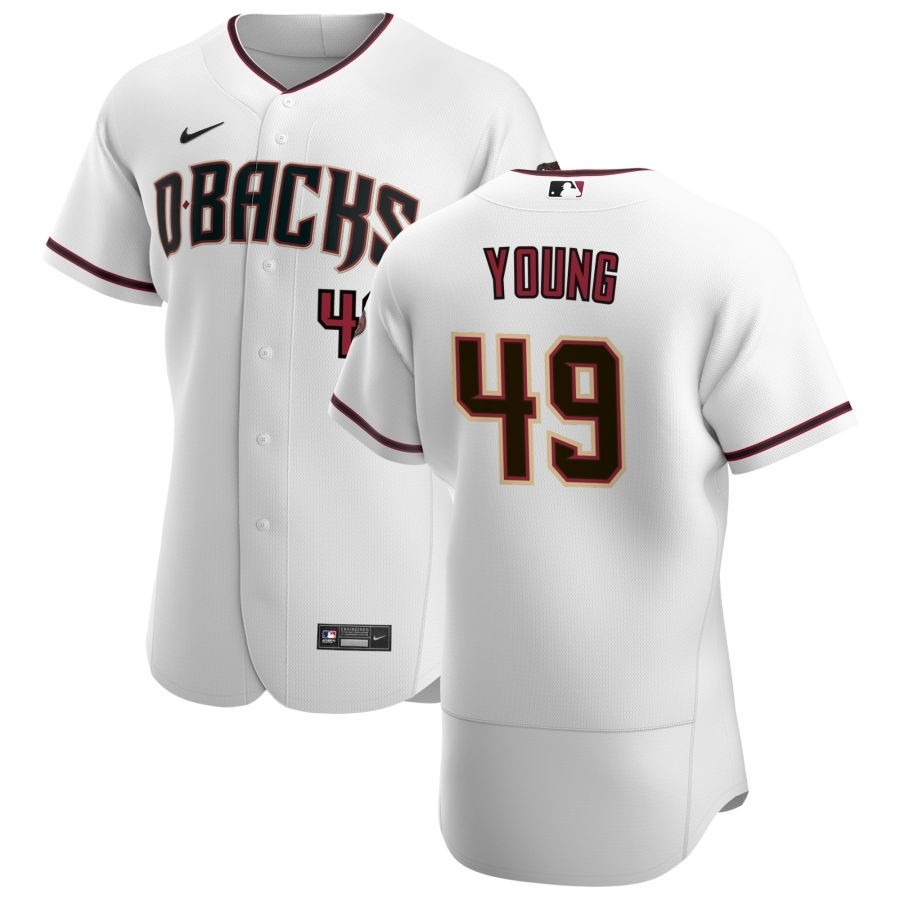 Men's Arizona Diamondbacks #49 Alex Young Nike White Crimson Authentic Home Team MLB Jersey