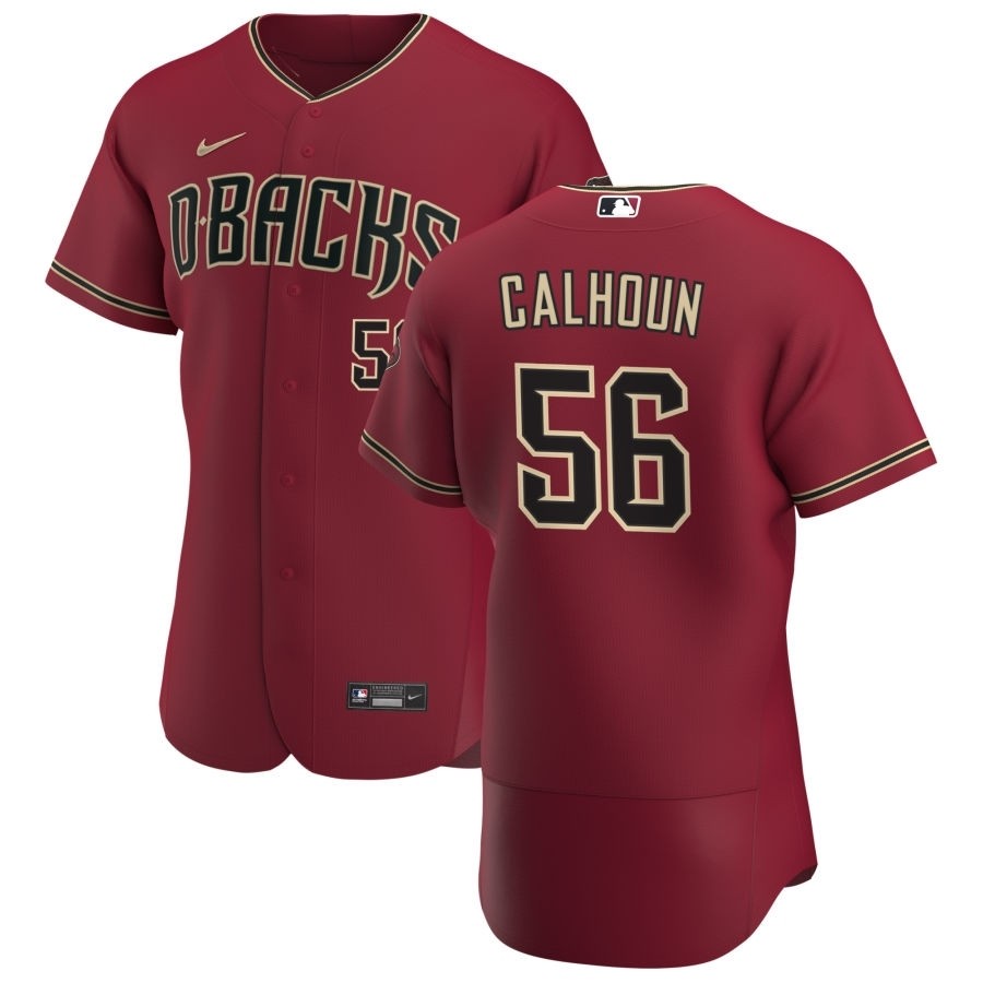 Men's Arizona Diamondbacks #56 Kole Calhoun Nike Crimson Authentic Alternate Team MLB Jersey