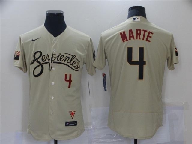 Arizona Diamondbacks #4 Ketel Marte Gold 2021 City Connect Flex Base Jersey