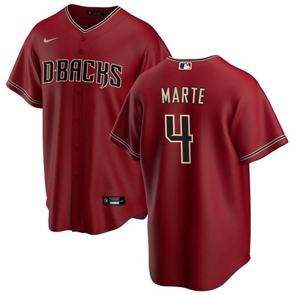 Men's Arizona Diamondbacks #4 Ketel Marte Red Cool Base Stitched Baseball Jersey