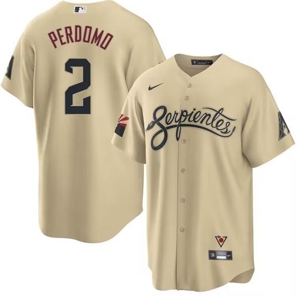 Men's Arizona Diamondbacks #2 Geraldo Perdomo 2021 Gold City Connect Cool Base Stitched Jersey