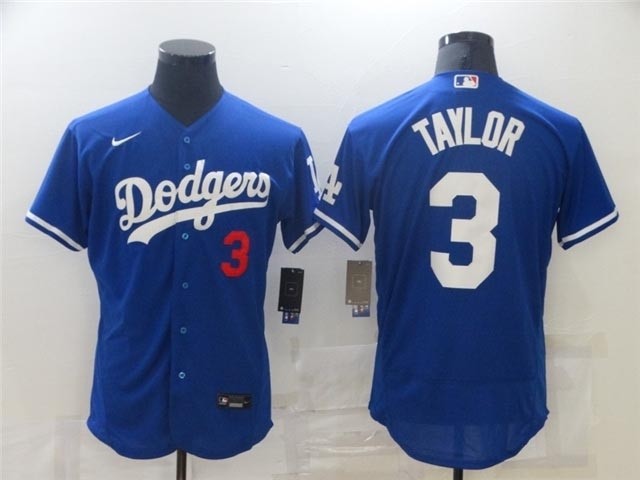 Los Angeles Dodgers #3 Chris Taylor Blue Flex Base Jersey