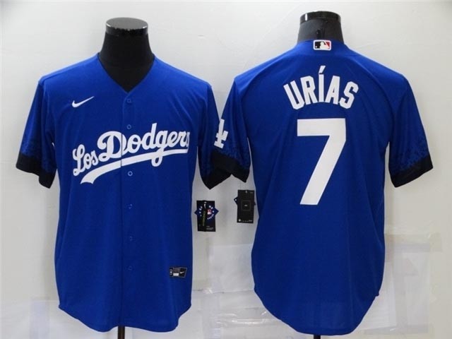 Los Angeles Dodgers #7 Julio Urias Royal Blue 2021 City Connect Cool Base Jersey