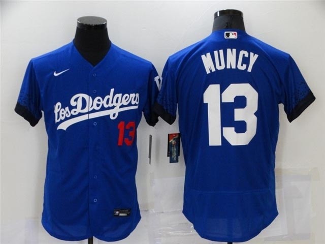 Los Angeles Dodgers #13 Max Muncy Royal Blue 2021 City Connect Flex Base Jersey