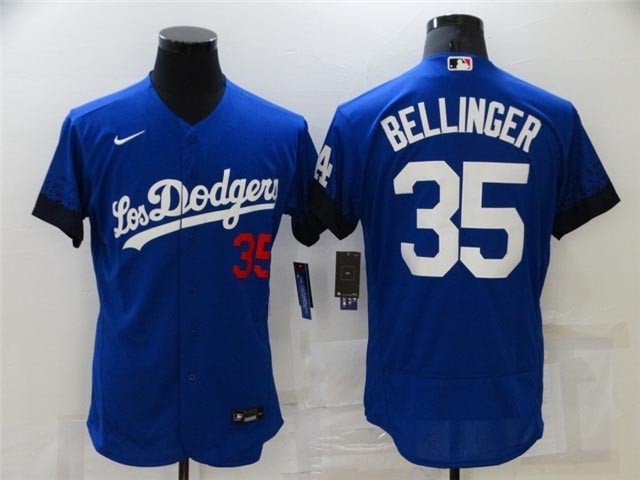 Los Angeles Dodgers #35 Cody Bellinger Royal Blue 2021 City Connect Flex Base Jersey