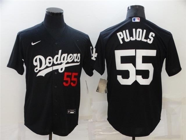 Los Angeles Dodgers #55 Albert Pujols Black Turn Back The Clock Jersey