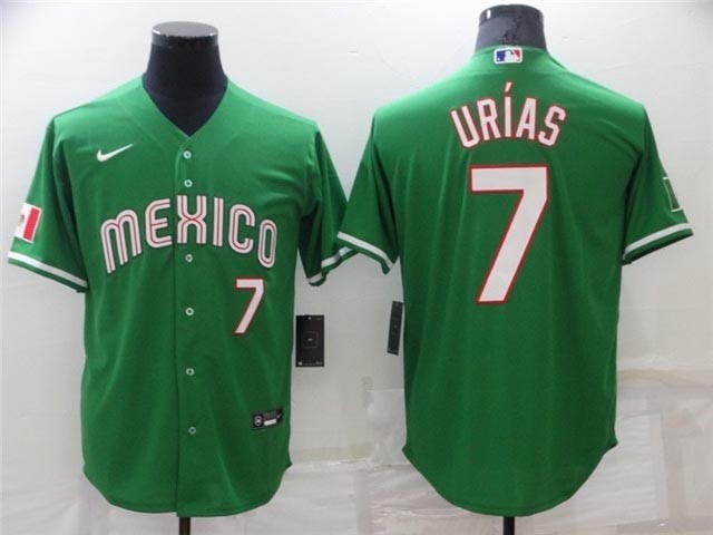 Mexico #7 Julio Urias Green Baseball Jersey