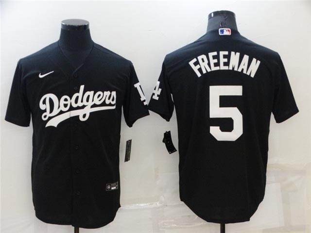 Los Angeles Dodgers #5 Freddie Freeman Black Turn Back The Clock Cool Base Jersey