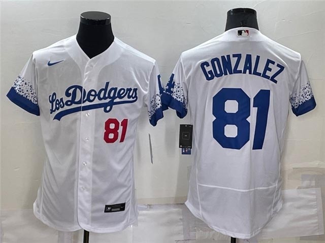 Los Angeles Dodgers #81 Victor Gonzalez White 2021 City Connect Flex Base Jersey