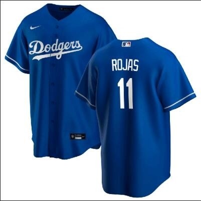 Men's Los Angeles Dodgers #11 Miguel Rojas Vargas blue Cool Base Stitched Baseball Jersey