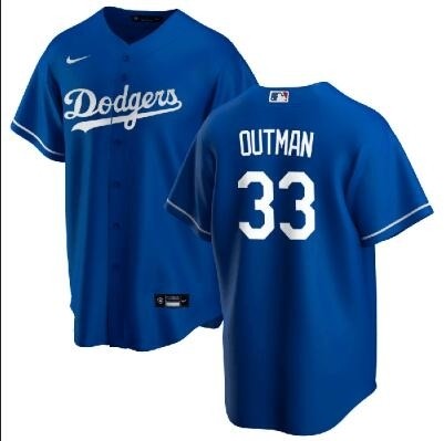 Men's Los Angeles Dodgers #33 James Outman Vargas Royal Cool Base Stitched Baseball Jersey