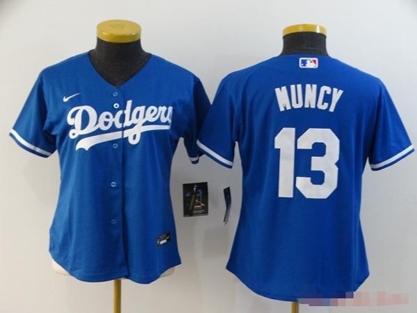 Women Los Angeles Dodgers #13 Max Muncy Royal blue 2020 Nike Cool Base Jersey