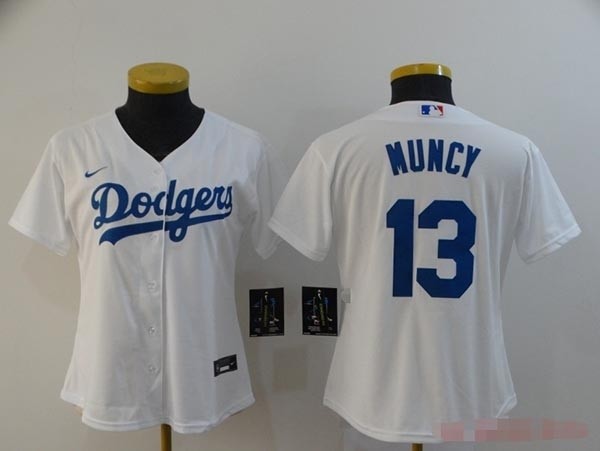 Women Los Angeles Dodgers #13 Max Muncy White 2020 Nike Cool Base Jersey