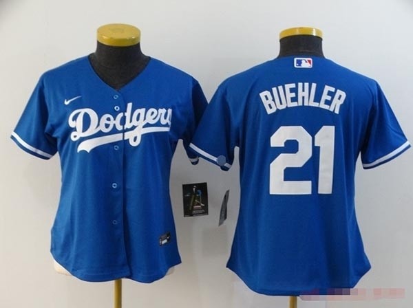 Women Los Angeles Dodgers #21 Walker Buehler Royal blue 2020 Nike Cool Base Jersey