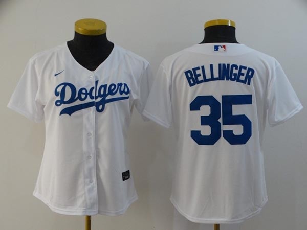 Women Los Angeles Dodgers #35 Cody Bellinger White 2020 Nike Cool Base Jersey