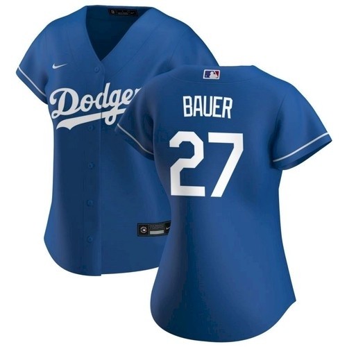 Women's Los Angeles Dodgers #27 Trevor Bauer Royal Jersey