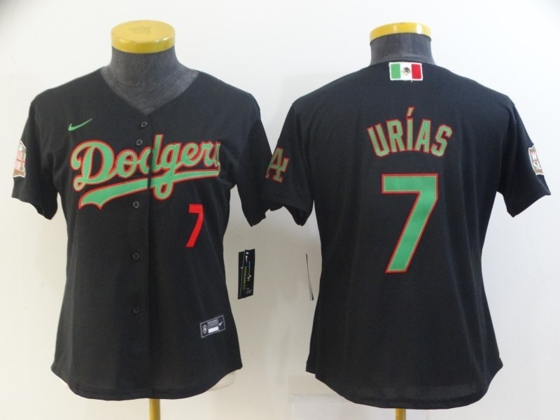 Women Los Angeles Dodgers #7 Urias Black Game 2021 Nike MLB Jersey