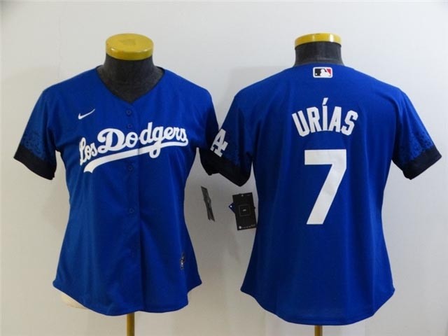 Women's Los Angeles Dodgers #7 Julio Urias  Royal Blue 2021 City Connect Cool Base Jersey