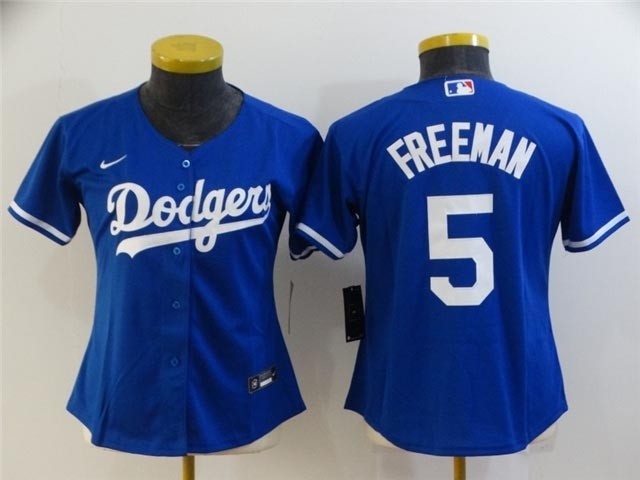 Women's Los Angeles Dodgers #5 Freddie Freeman  Royal Blue Cool Base Jersey