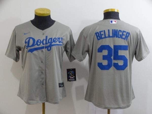 Youth Los Angeles Dodgers #35 Cody Bellinger Grey 2020 Nike Cool Base Jersey