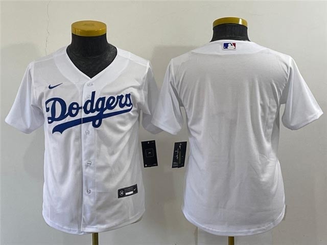 Youth Los Angeles Dodgers Blank White Cool Base Team Jersey