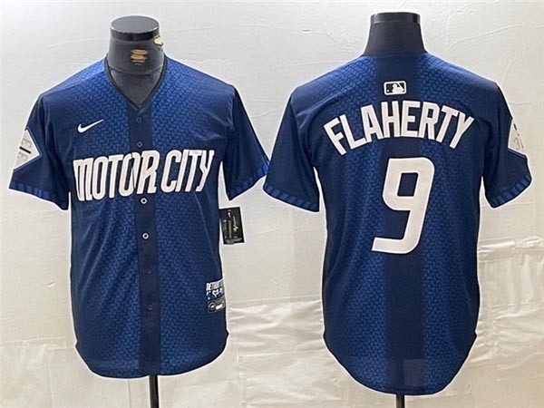 Men's Detroit Tigers #9 Jack Flaherty Navy 2024 City Connect Limited Jersey