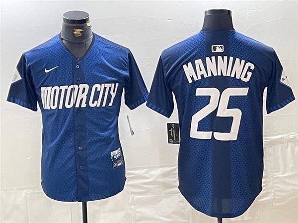 Men's Detroit Tigers #25 Matt Manning Navy 2024 City Connect Limited Jersey