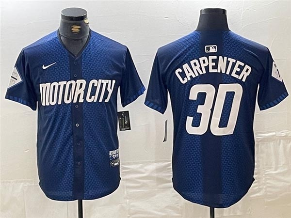 Men's Detroit Tigers #30 Kerry Carpenter Navy 2024 City Connect Limited Jersey