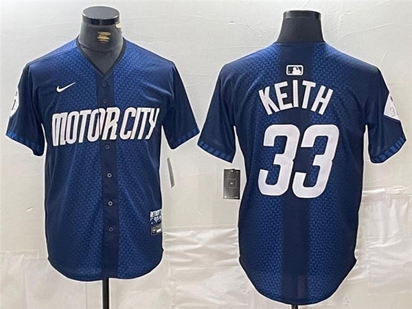 Men's Detroit Tigers #33 Colt Keith Navy 2024 City Connect Limited Jersey