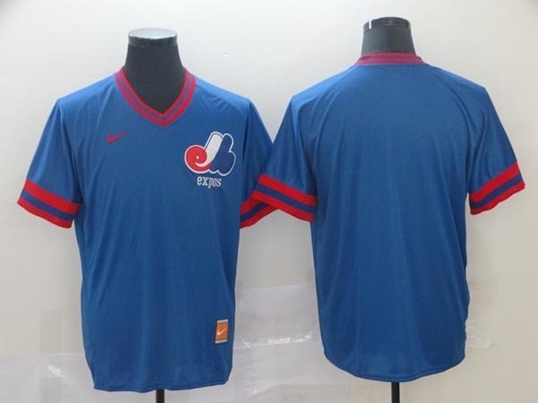 MLB Montreal Expos Blank Blue Nike Throwback Jersey