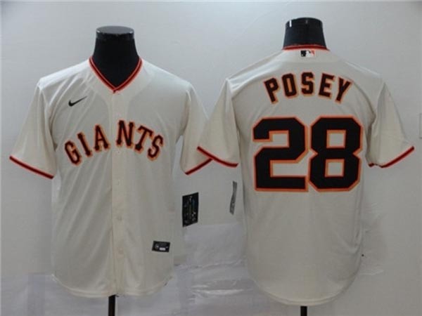 MLB San Francisco Giants 28 Buster Posey Cream 2020 Nike Cool Base Jersey