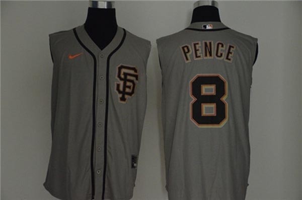 MLB San Francisco Giants #8 Hunter Pence Gray Nike Cool Base Sleeveless Jersey