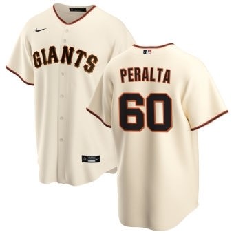 Men's San Francisco Giants #60 Wandy Peralta Nike Cream Home 2020 Coolbase Jersey