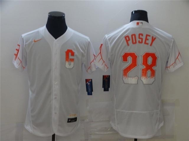 San Francisco Giants #28 Buster Posey White 2021 City Connect Flex Base Jersey