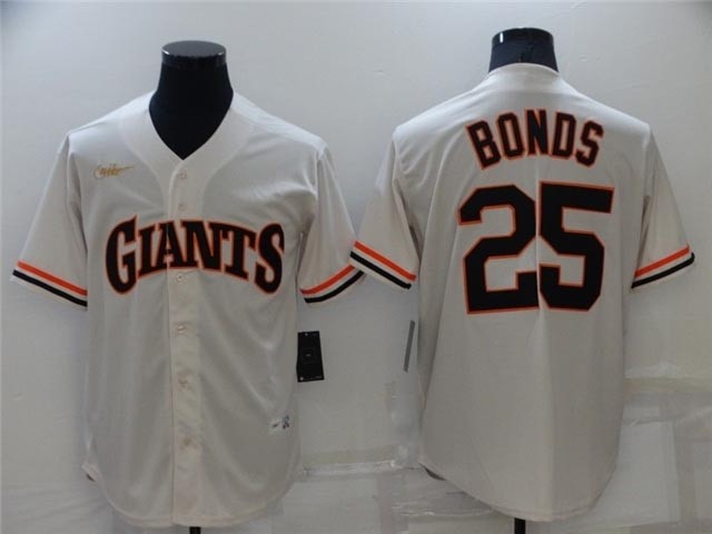 San Francisco Giants #25 Barry Bonds Cream Cooperstown Collection Cool Base Jersey