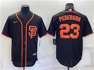 Men's San Francisco Giants #23 Joc Pederson Black Cool Base Jersey