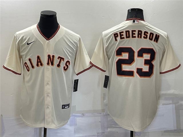 Men's San Francisco Giants #23 Joc Pederson Cream Cool Base Jersey