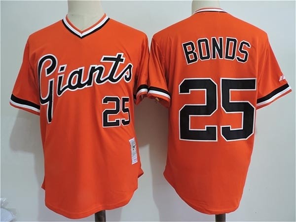 Men's Throwback San Francisco Giants #25 Barry Bonds Orange Cooperstown Collection MLB Jersey