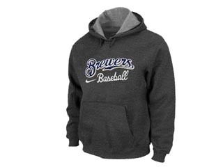 MLB Milwaukee Brewers Dark Gray Hoodies