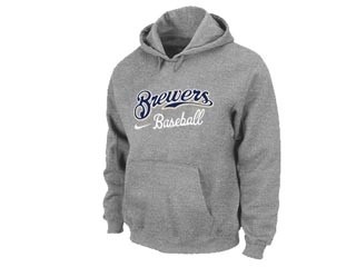 MLB Milwaukee Brewers Gray Hoodies