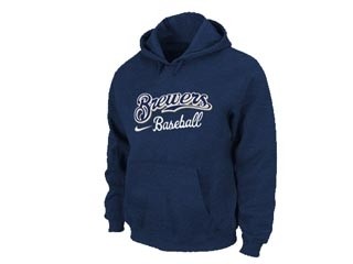 MLB Milwaukee Brewers navy blue Hoodies