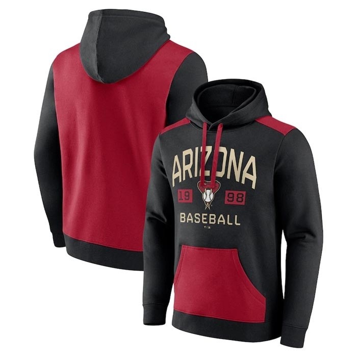 Men's Arizona Diamondbacks Black Red Chip In Pullover Hoodie